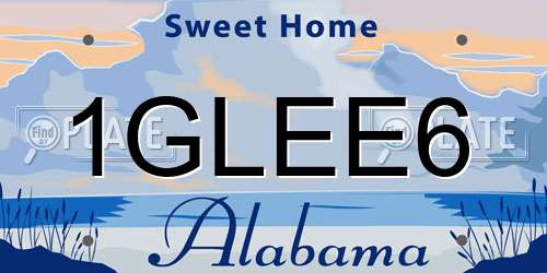 1GLEE6 Alabama License Plate