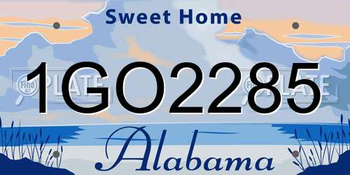 1GO2285 Alabama License Plate