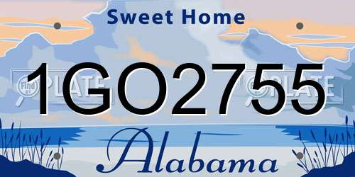 1GO2755 Alabama License Plate