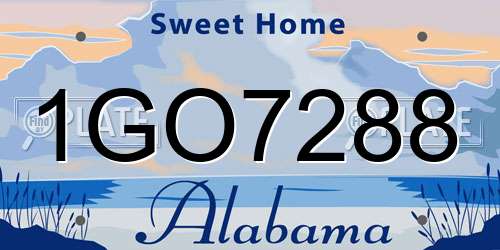 1GO7288 Alabama License Plate
