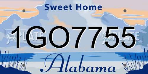 1GO7755 Alabama License Plate