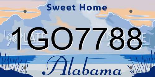 1GO7788 Alabama License Plate