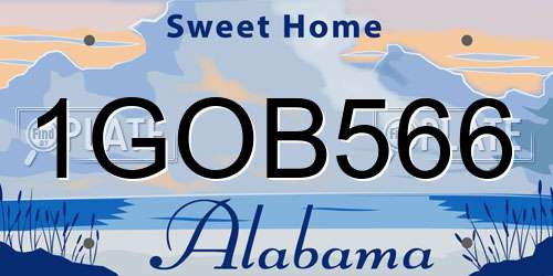 1GOB566 Alabama License Plate