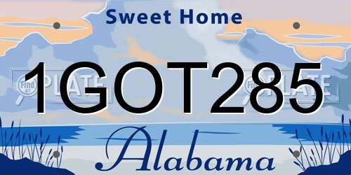 1GOT285 Alabama License Plate