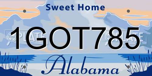 1GOT785 Alabama License Plate