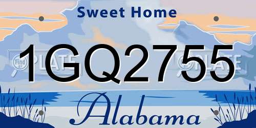 1GQ2755 Alabama License Plate