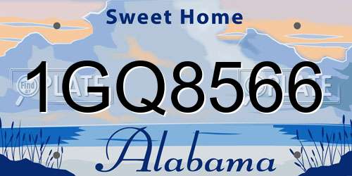 1GQ8566 Alabama License Plate