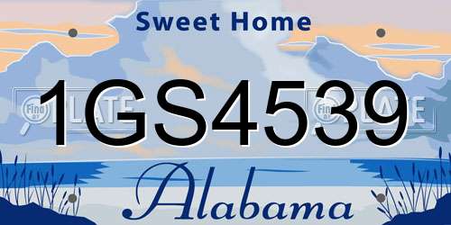 1GS4539 Alabama License Plate