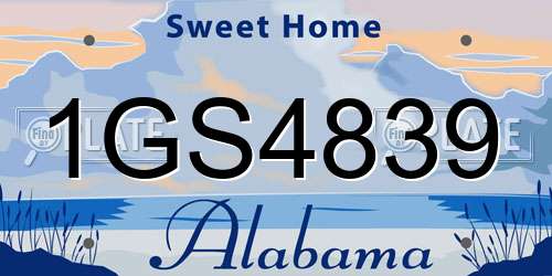 1GS4839 Alabama License Plate