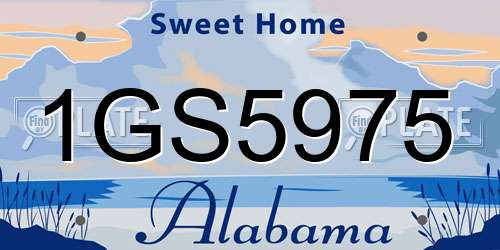 1GS5975 Alabama License Plate