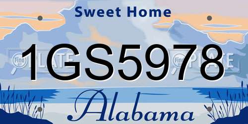 1GS5978 Alabama License Plate