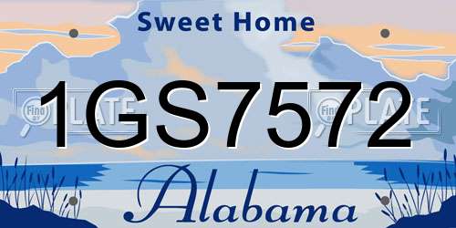1GS7572 Alabama License Plate