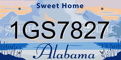 1GS7827 Alabama License Plate