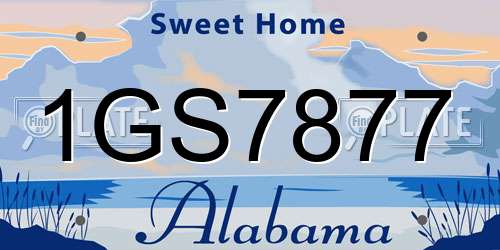 1GS7877 Alabama License Plate