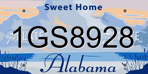1GS8928 Alabama License Plate