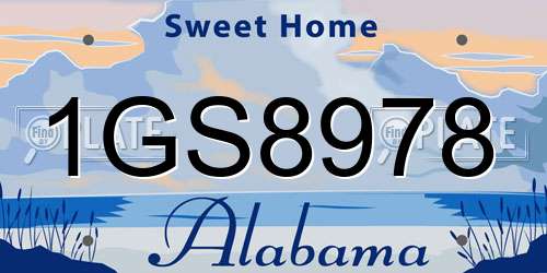 1GS8978 Alabama License Plate