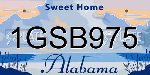 1GSB975 Alabama License Plate