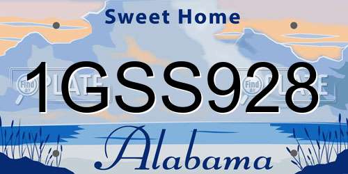 1GSS928 Alabama License Plate
