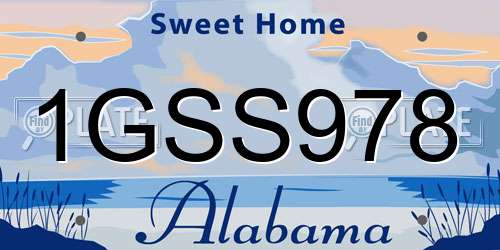 1GSS978 Alabama License Plate
