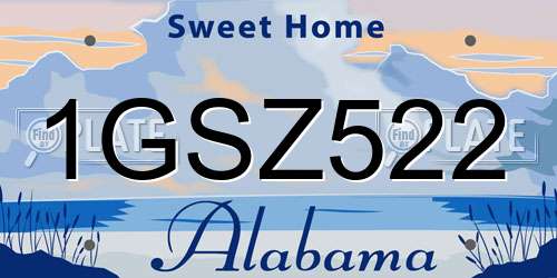 1GSZ522 Alabama License Plate