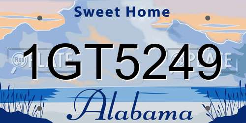 1GT5249 Alabama License Plate
