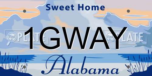 1GWAY Alabama License Plate