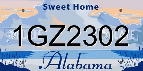 1GZ2302 Alabama License Plate