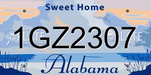 1GZ2307 Alabama License Plate