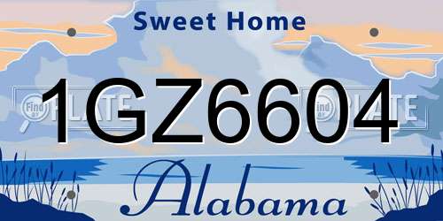 1GZ6604 Alabama License Plate