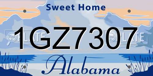 1GZ7307 Alabama License Plate
