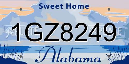 1GZ8249 Alabama License Plate