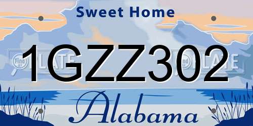 1GZZ302 Alabama License Plate
