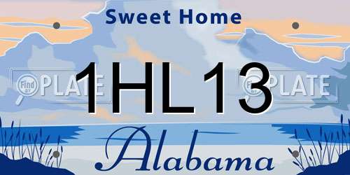 1HL13 Alabama License Plate