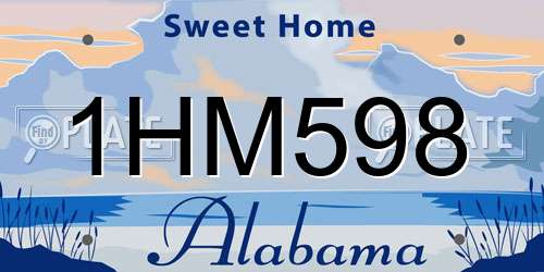 1HM598 Alabama License Plate