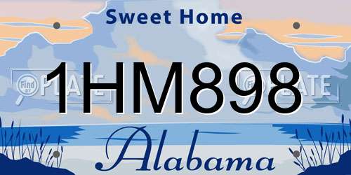 1HM898 Alabama License Plate