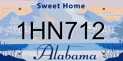 1HN712 Alabama License Plate