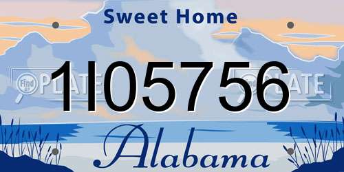 1I05756 Alabama License Plate