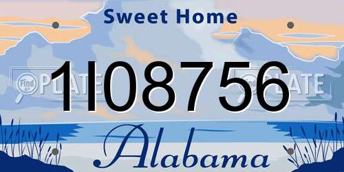 1I08756 Alabama License Plate