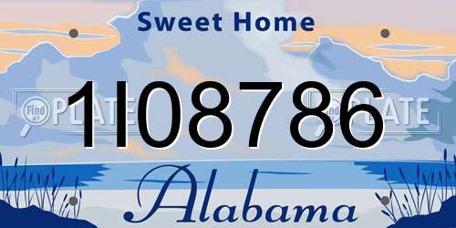 1I08786 Alabama License Plate