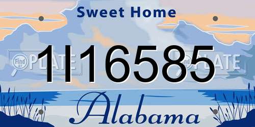 1I16585 Alabama License Plate