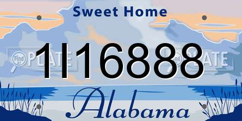 1I16888 Alabama License Plate