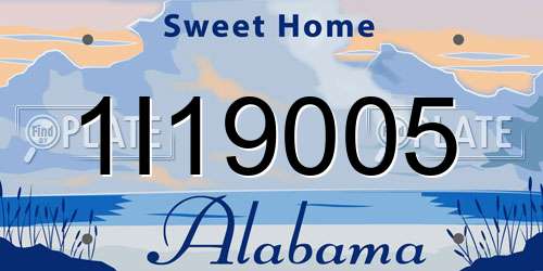 1I19005 Alabama License Plate