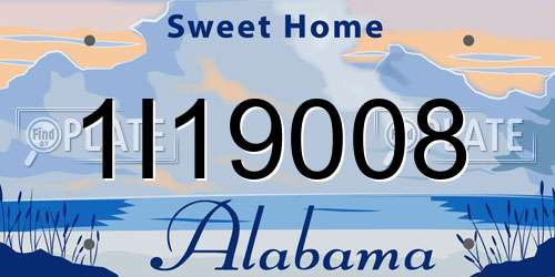 1I19008 Alabama License Plate