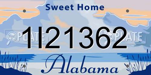 1I21362 Alabama License Plate