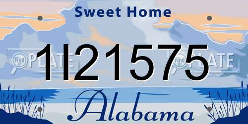 1I21575 Alabama License Plate