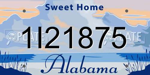 1I21875 Alabama License Plate