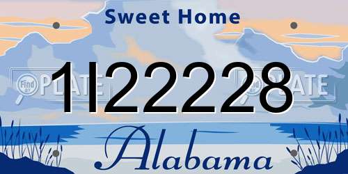1I22228 Alabama License Plate