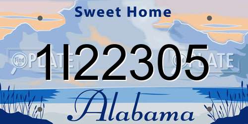 1I22305 Alabama License Plate