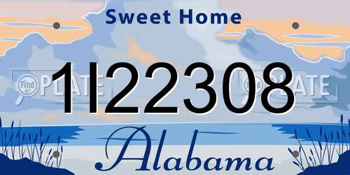 1I22308 Alabama License Plate