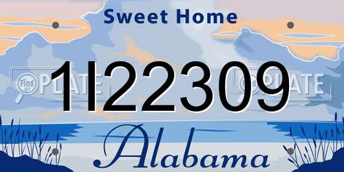 1I22309 Alabama License Plate
